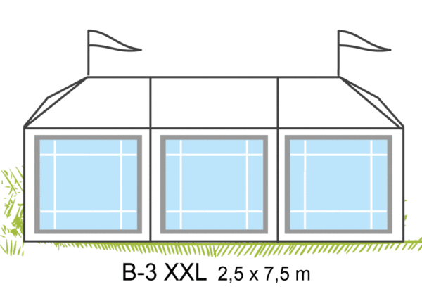 Tält B3-XXL 2,5x7,5m