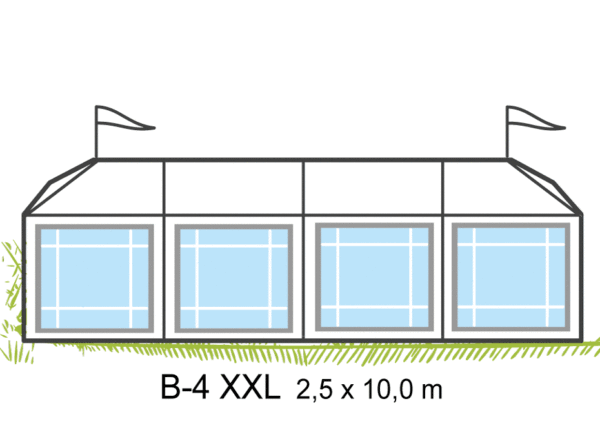 Tält B4-XXL 2,5x10m