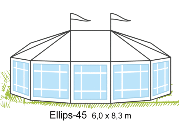 Tält Ellips-45 6x8,3m