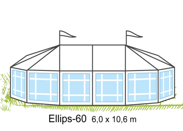 Tält Ellips-60 6x10,6m