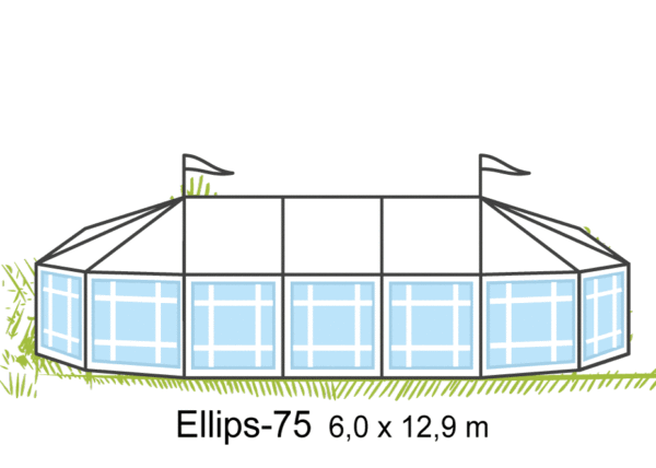 Tält Ellips-75 6x12,9m