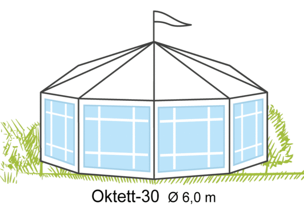 Tält Oktett-30 Ø6m