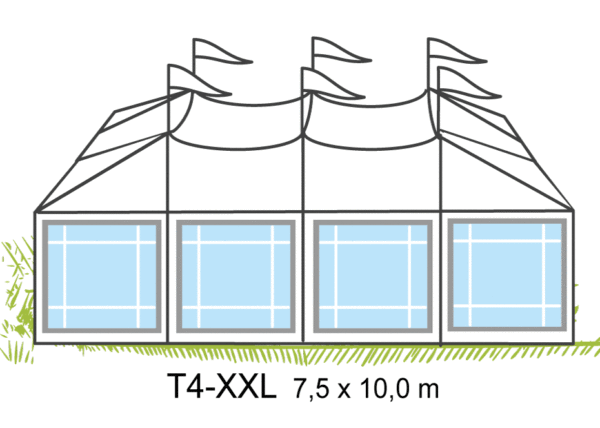 Tält T4-XXL 7,5x10m