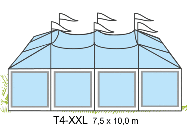 Tält T4-XXL Transparent